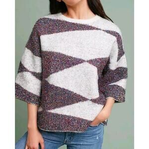 Anthropologie Moth Sparkling Geo Sweater Size L. Retail $128